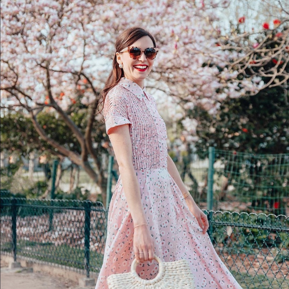 Pink midi dress